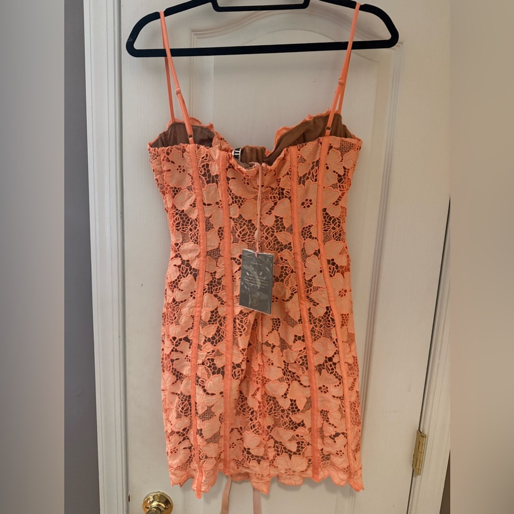 House of CB Sorbet Embroidered Floral Lace Mini Dress - Picture 3 of 6